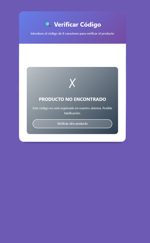 Producto Falsificado Detectado